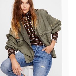 Free people green utility jacket